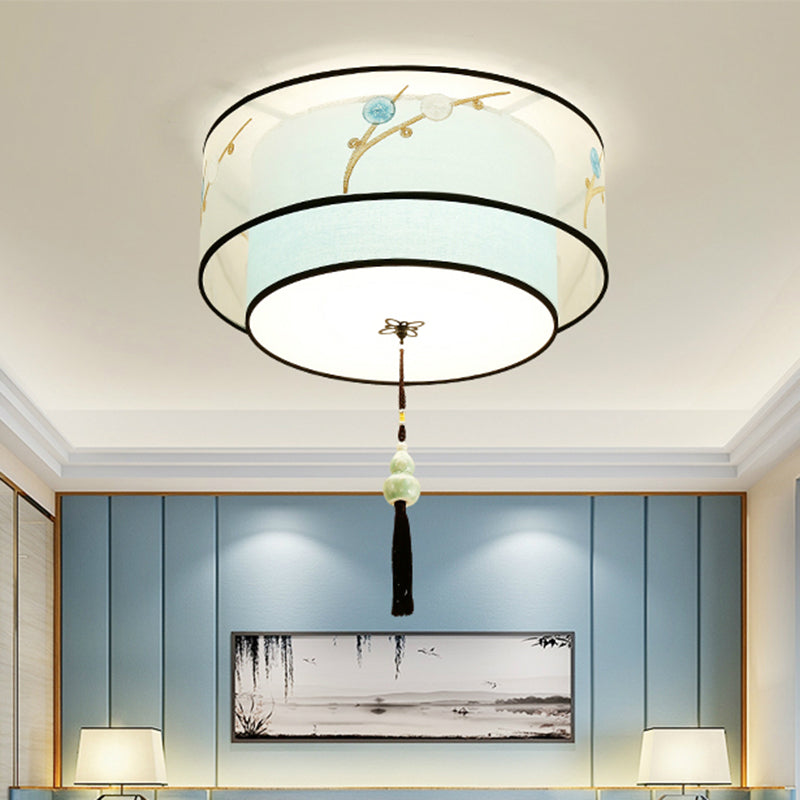 Modern Fabric Flush Mount Ceiling Light Simple Flush Mount Light Fixture