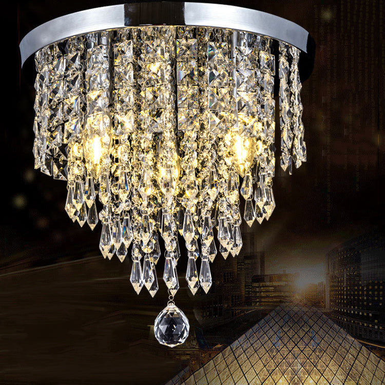 1 Light Geometric Flush Ceiling Light Modern Style Crystal Flush Mount Lights