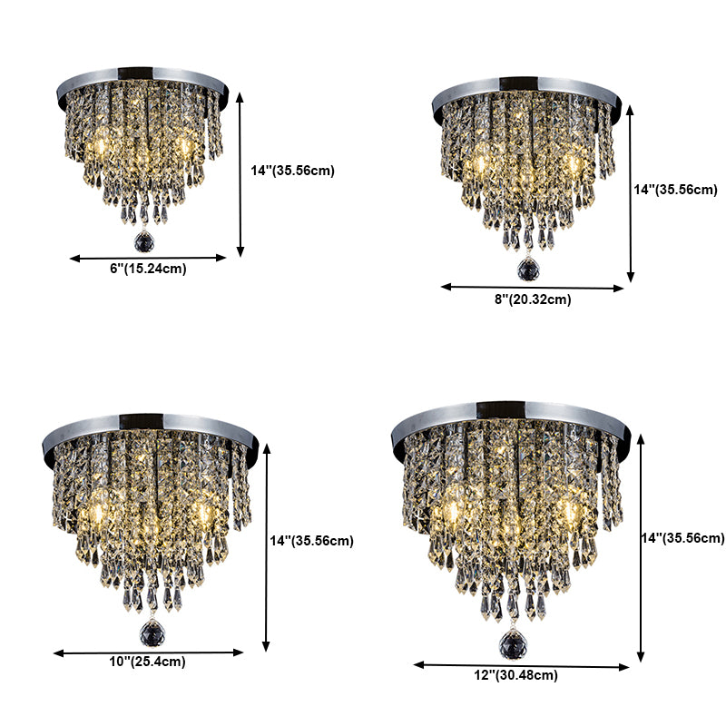 1 Light Geometric Flush Ceiling Light Modern Style Crystal Flush Mount Lights