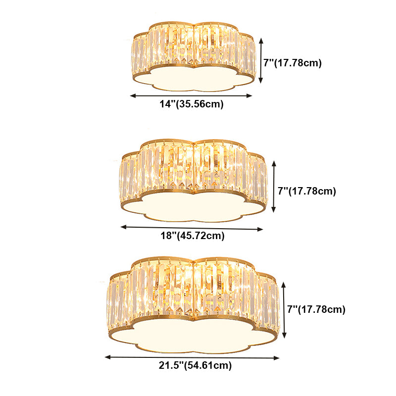 Crystal Geometric Flush Mount Lights Modern Style Multi Lights Flush Mount Fixture