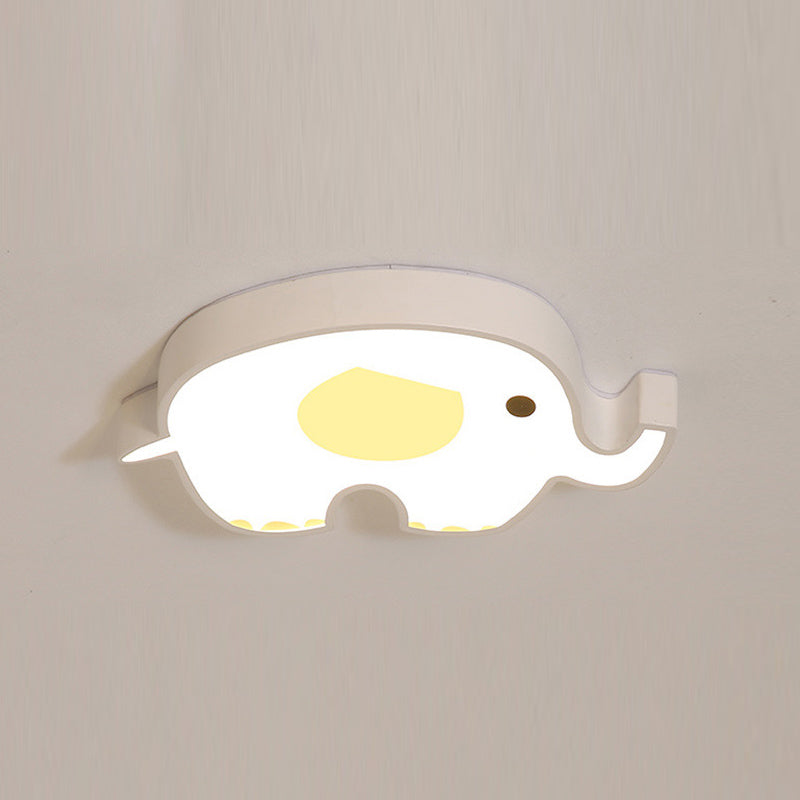 Cartoon Animal Flush Ceiling Light Children's Bedroom LED Flush Mount Light Fixture