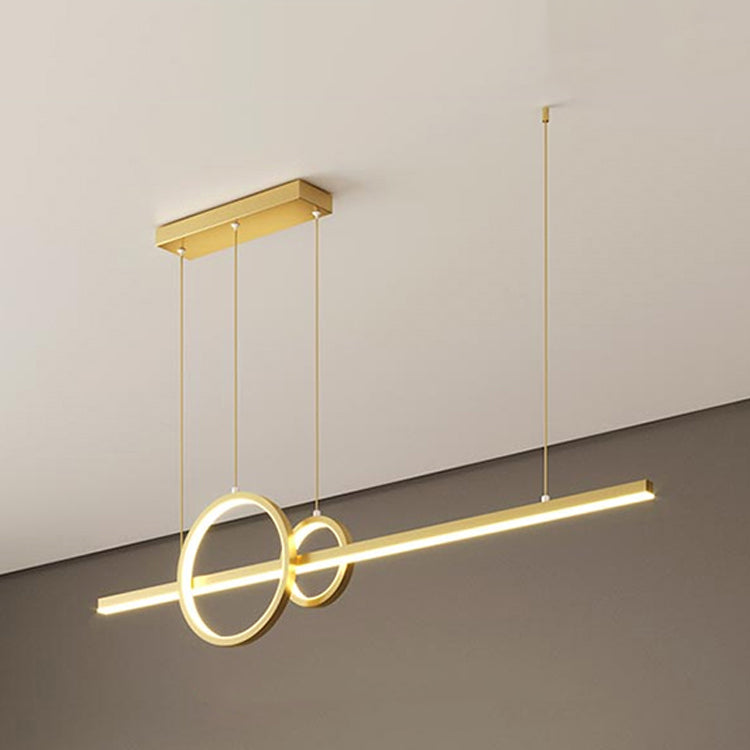 Modern Metal Island Light Geometric Gold LED Island Pendant for Dining Room