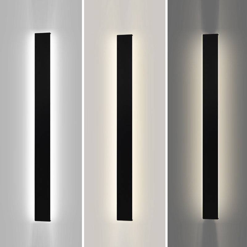 Linear Shape Metal Wall Lighting Modern 1 Light Wall Mounted Light Fixture in Black