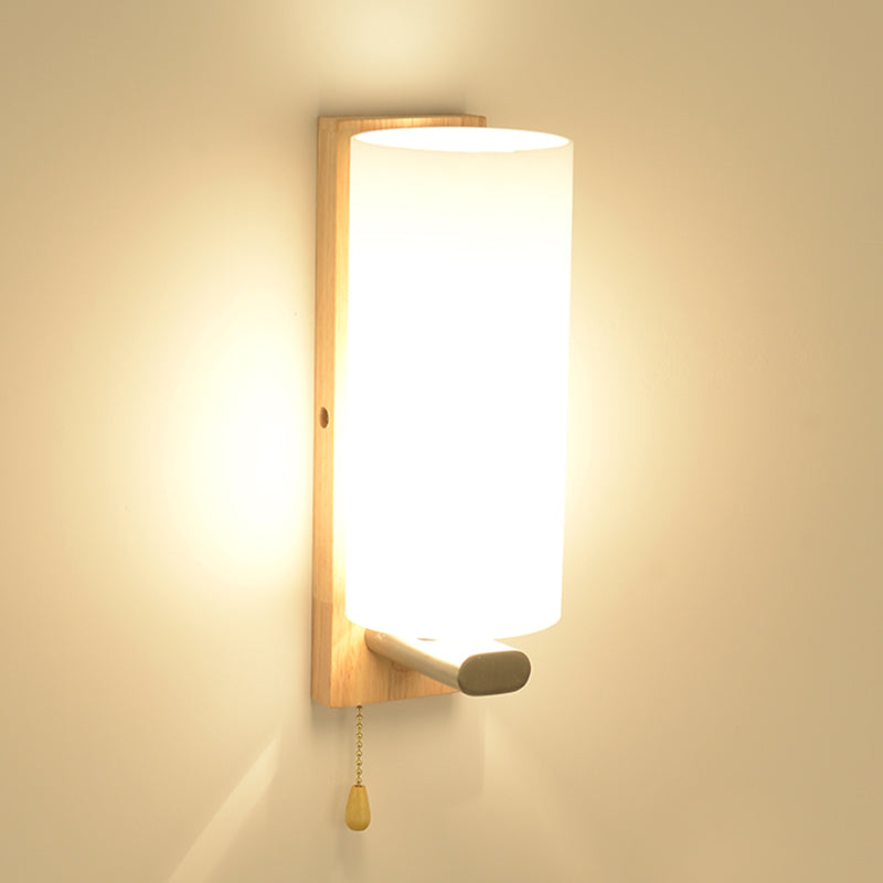 1-Light Wall Mount Light Modern Wooden Wall Sconce Lamp for Living Room(Plant not include)