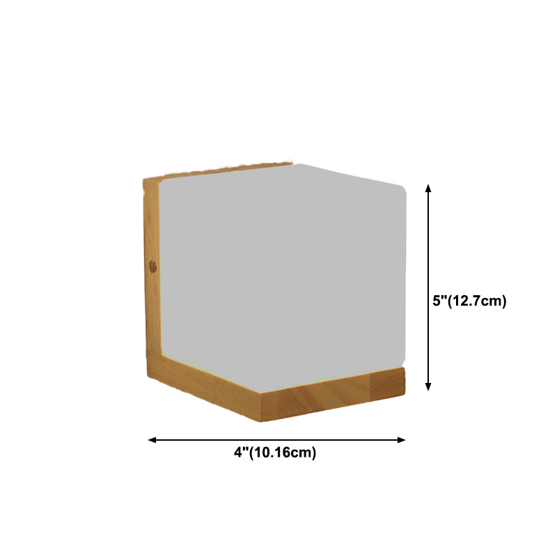 1-Light Wall Mount Light Modern Wooden Wall Sconce Lamp for Living Room(Plant not include)