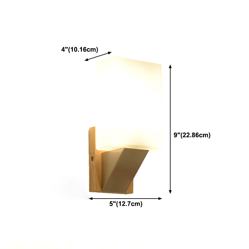 1-Light Wall Mount Light Modern Wooden Wall Sconce Lamp for Living Room(Plant not include)