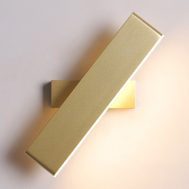 Modern Simple Iron Wall Light Rectangle Shape LED Rotatable Wall Lamp for Bedroom