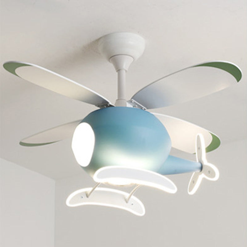 Multi Light Ceiling Fan Lighting Modern Style Metal Ceiling Fan Lighting for Bedroom