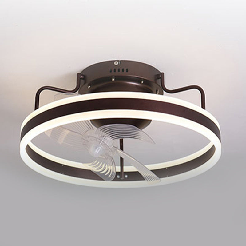 Metal Ceiling Fan Lamp Simple LED Close to Ceiling Light for Bedroom