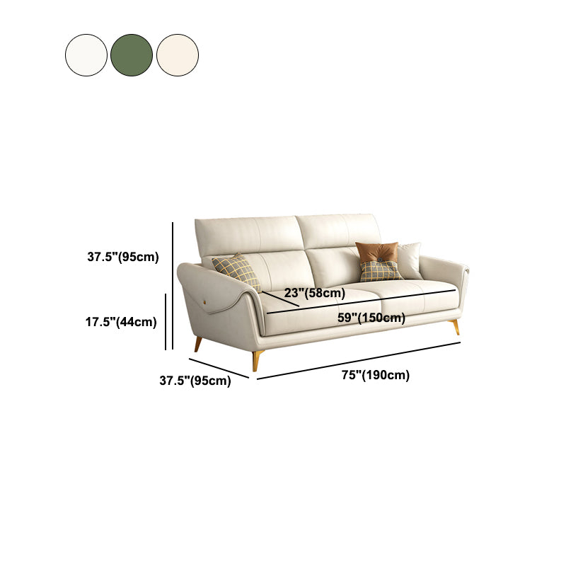 Faux Leather  Sofa 37.40" D x 37.40" H Flared Arm Sofa for Living Room