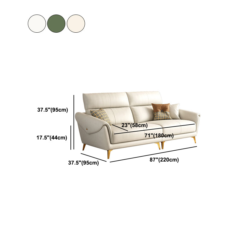 Faux Leather  Sofa 37.40" D x 37.40" H Flared Arm Sofa for Living Room