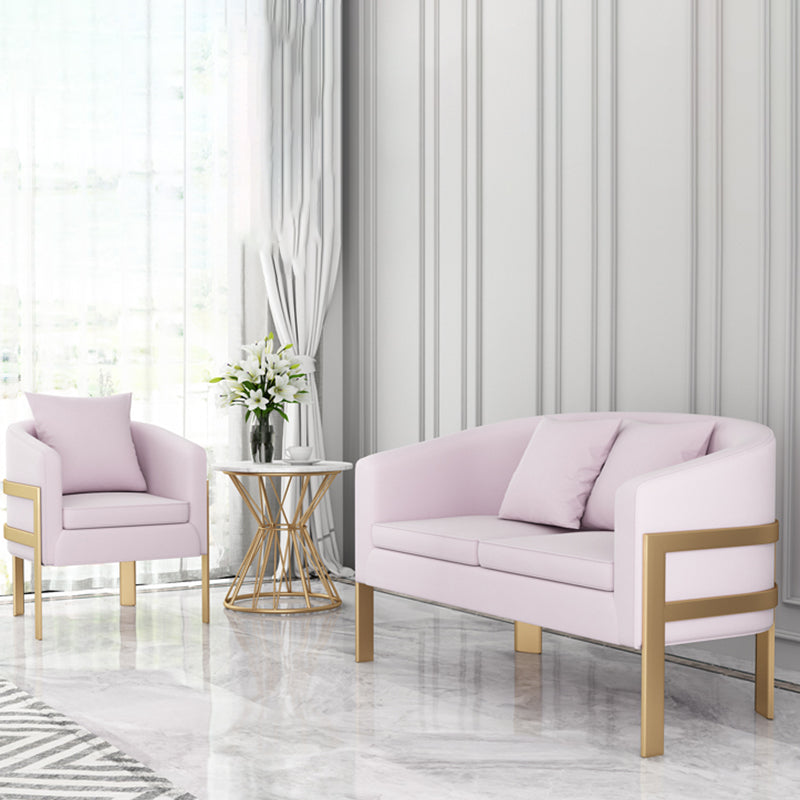 Velvet Sloped Arms Sofa with Tight Back for Living Room 28.35" High