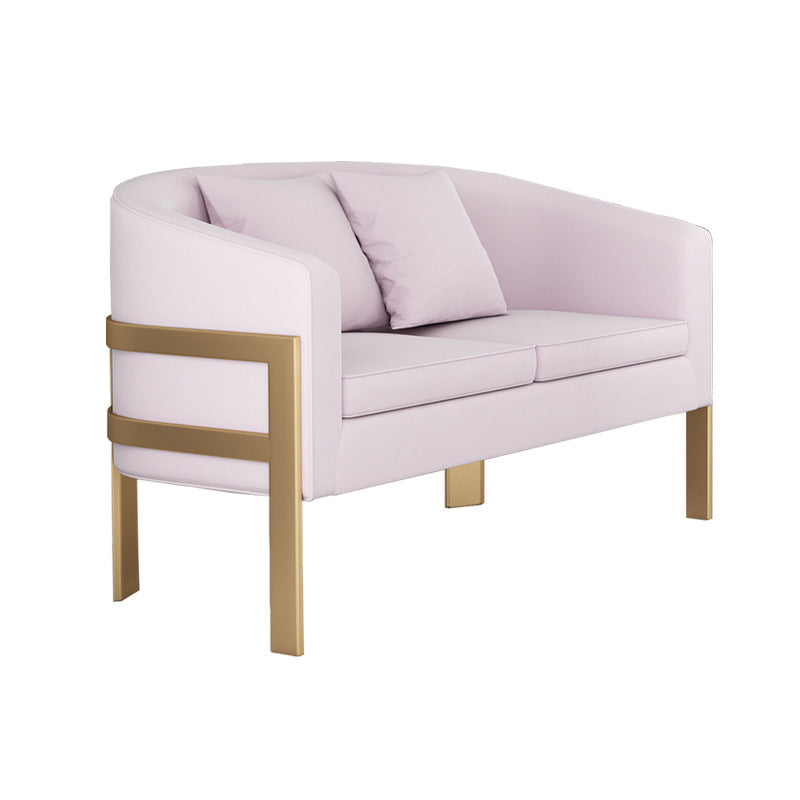 Velvet Sloped Arms Sofa with Tight Back for Living Room 28.35" High