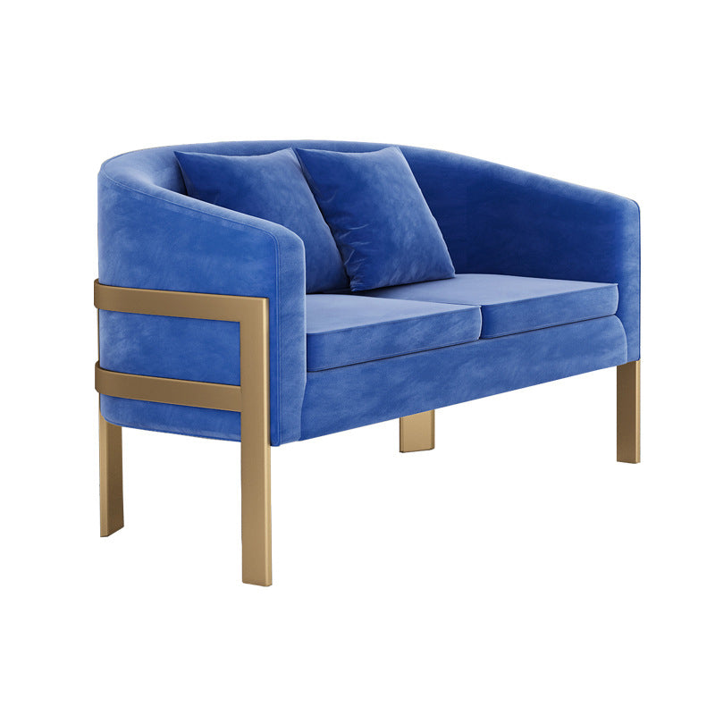 Velvet Sloped Arms Sofa with Tight Back for Living Room 28.35" High