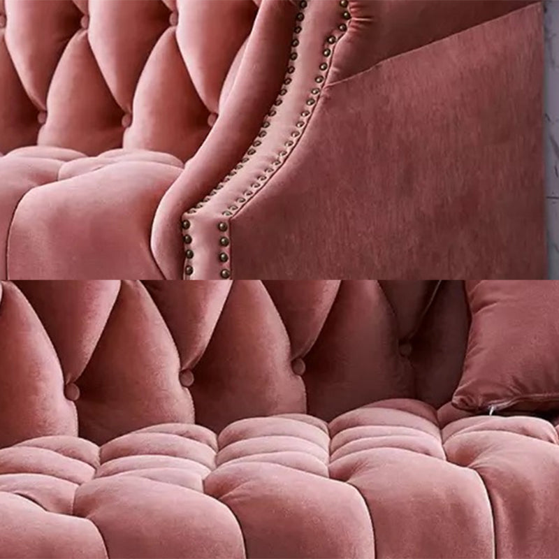 Rolled Arms Sofa with Tufted Back for Living Room 37.4" High