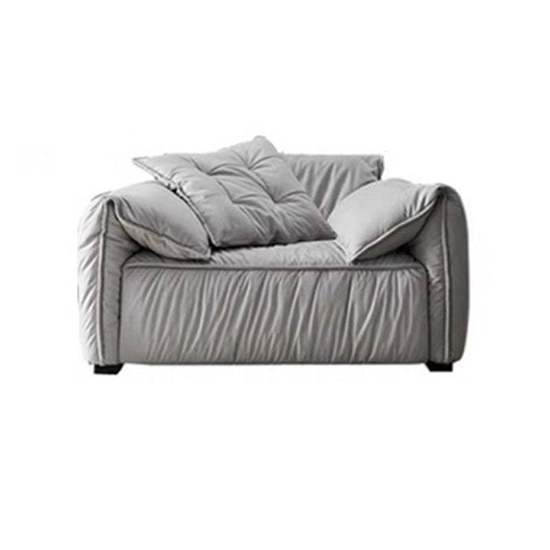 Contemporary Standard Pillow Top Arm Sofa Couch with Pillows in Grey