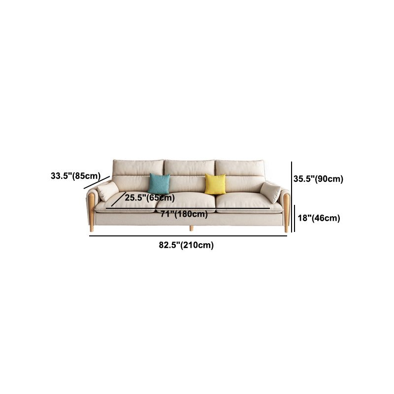 Modern Sewn Pillow Back Standard Pillow Top Arm with Storage Sofa