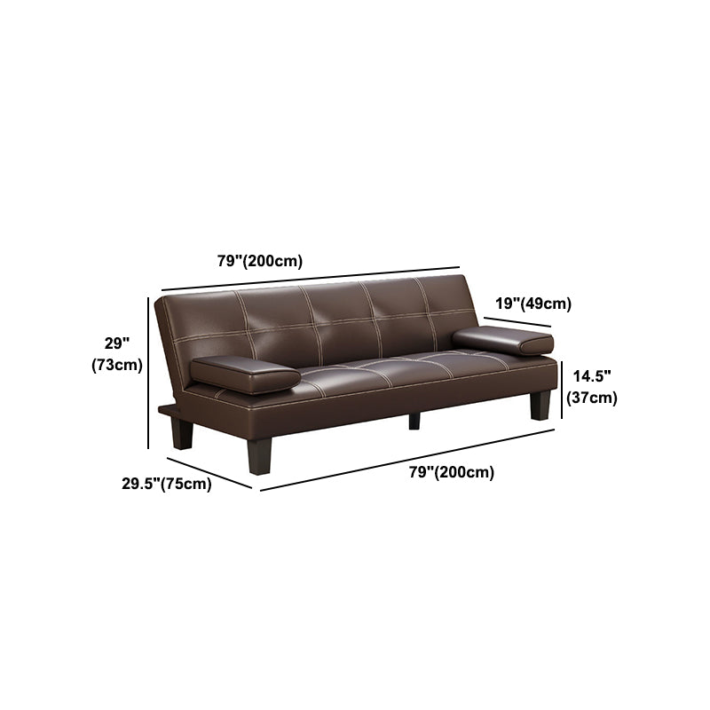Contemporary Adjustable Sofa Convertible Sofa with Biscuit Back for Living Room