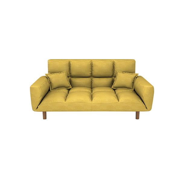 Linen Contemporary Square Arm Adjustable Sofa Convertible Sofa for Living Room