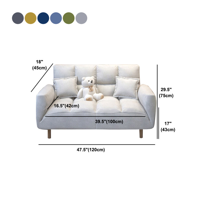 Linen Contemporary Square Arm Adjustable Sofa Convertible Sofa for Living Room