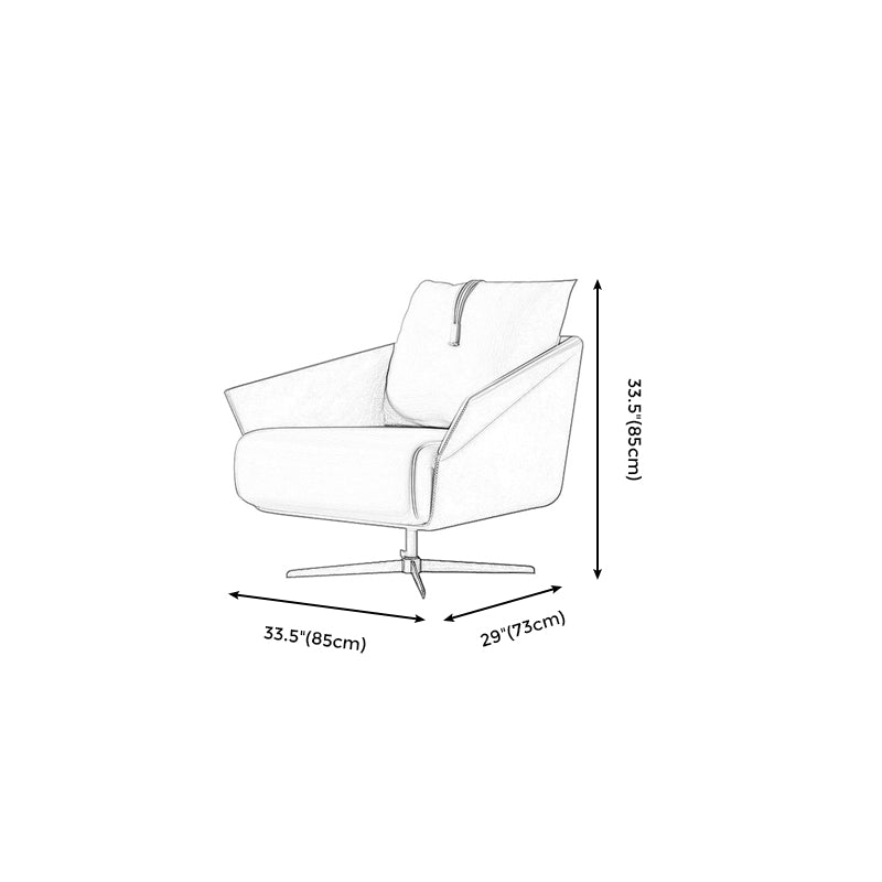 Solid Color Faux Leather Arms Included Swivel with Cushion Barrel Chair