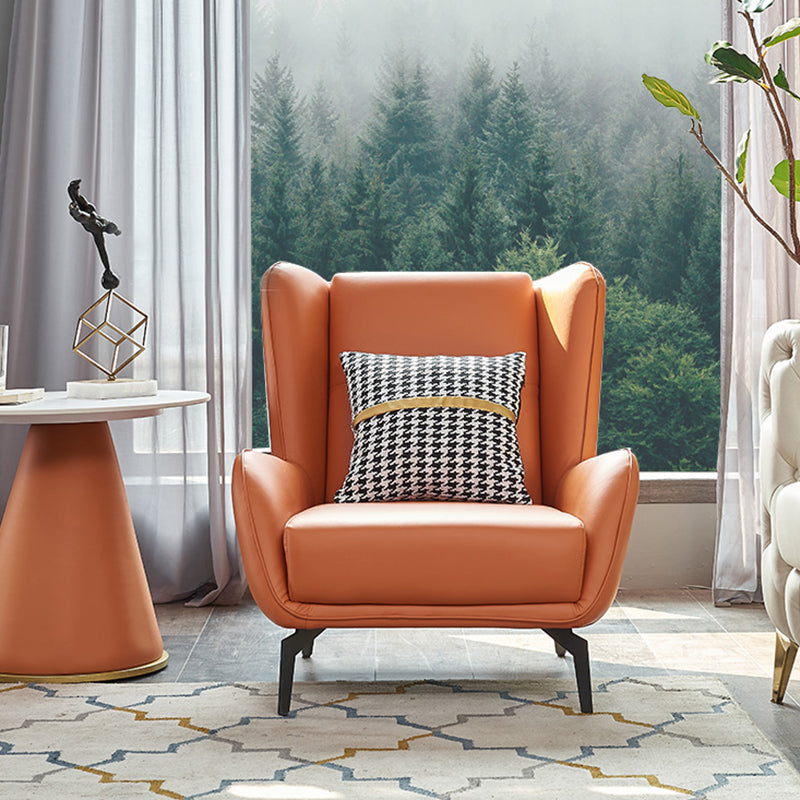 Faux Leather Wingback Chair 30.31" L x 37.79" W x 34.64" H Arms Chair for Living Room