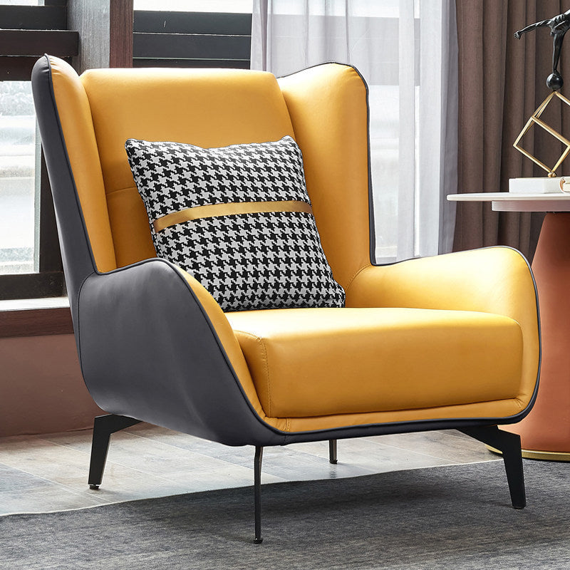 Faux Leather Wingback Chair 30.31" L x 37.79" W x 34.64" H Arms Chair for Living Room