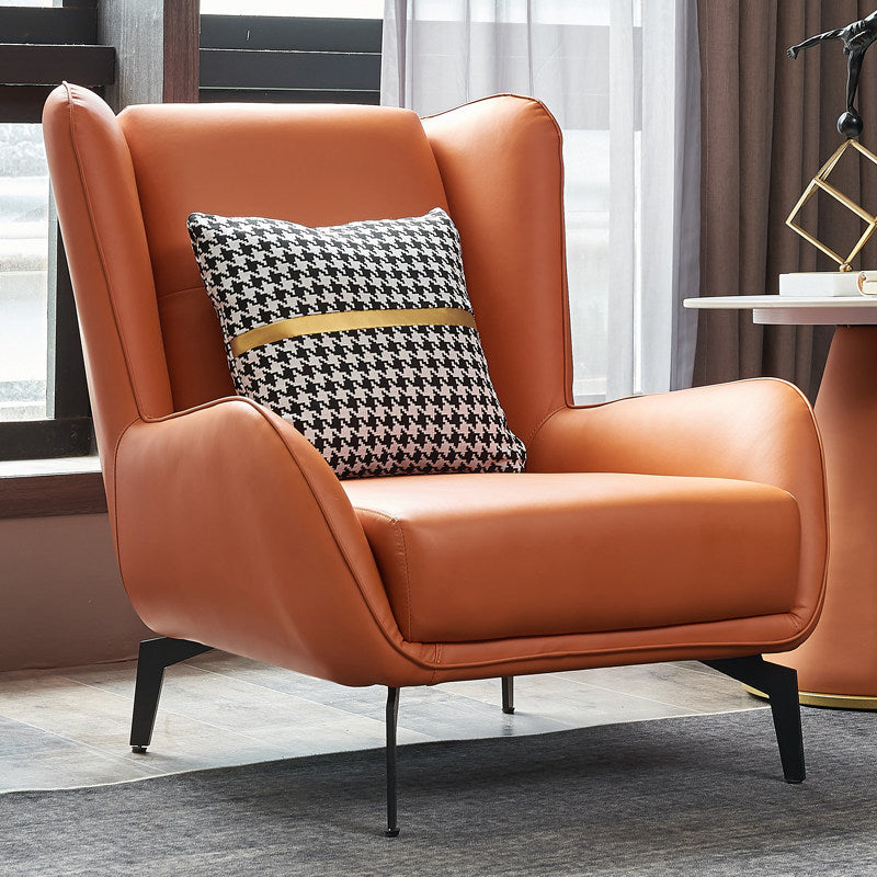 Faux Leather Wingback Chair 30.31" L x 37.79" W x 34.64" H Arms Chair for Living Room