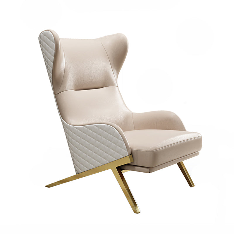Scandinavian Leather Accent Chair for Living Room,  High/ Low Back Chair