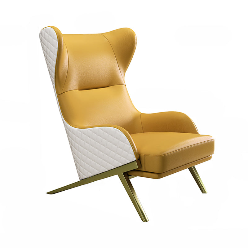 Scandinavian Leather Accent Chair for Living Room,  High/ Low Back Chair