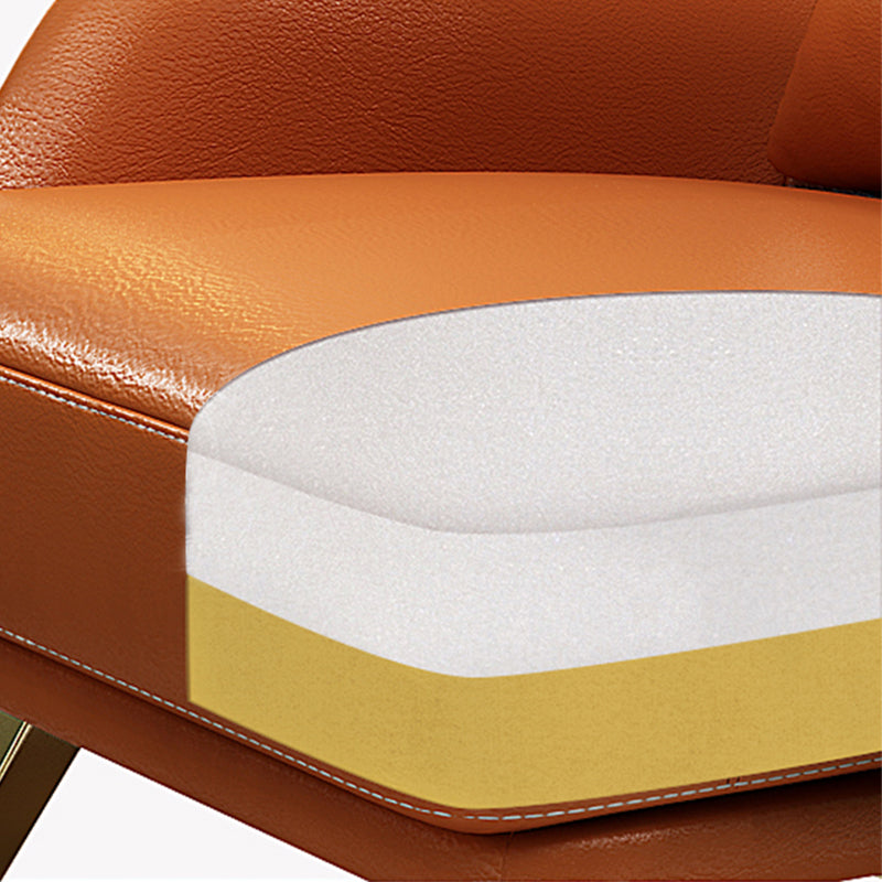 Scandinavian Leather Accent Chair for Living Room,  High/ Low Back Chair