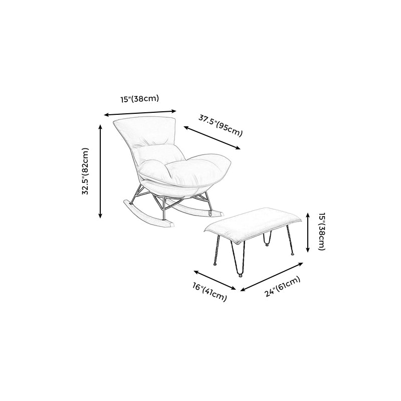 26.7" L x37.4"W x32.2"H Sewn Pillow Back Sled Chair for Living Room