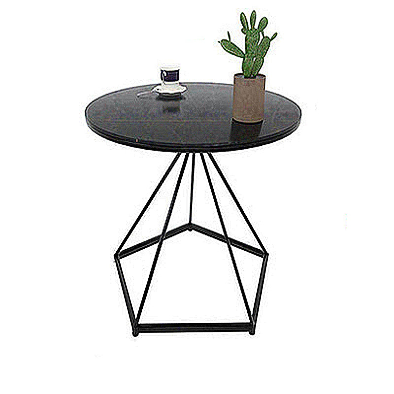 Modern Frame End Table Marble/metal Top Round Side Table for Living Room