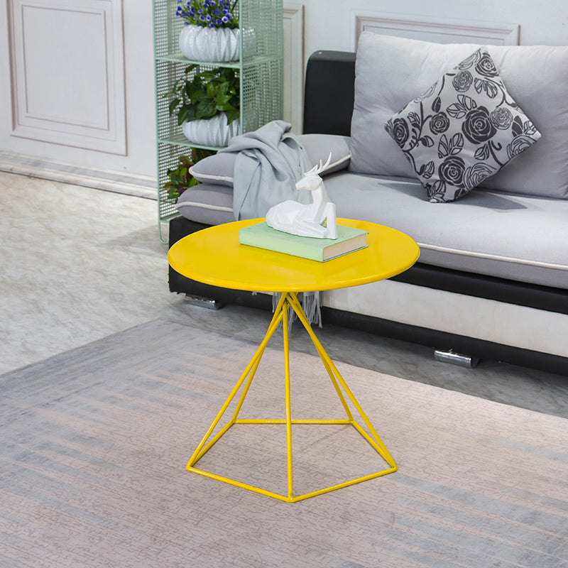 Modern Frame End Table Marble/metal Top Round Side Table for Living Room