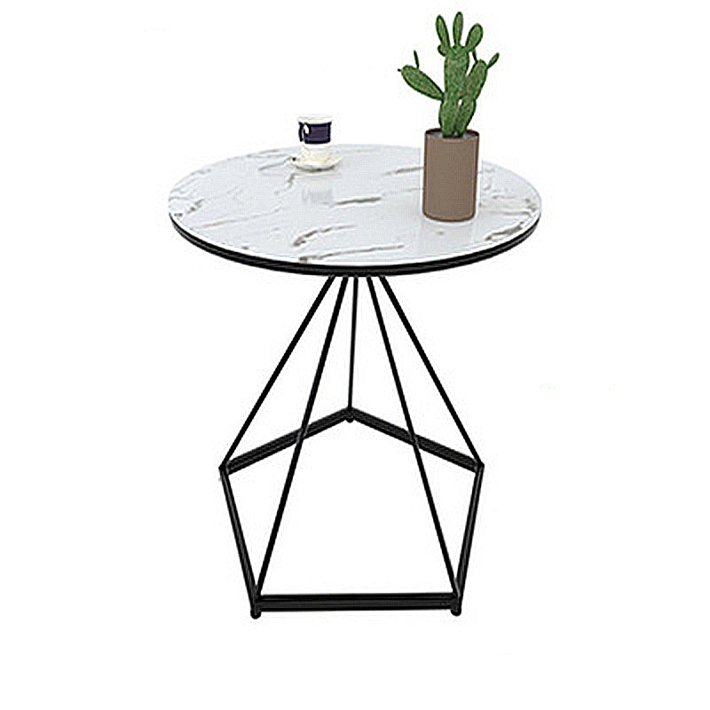 Modern Frame End Table Marble/metal Top Round Side Table for Living Room