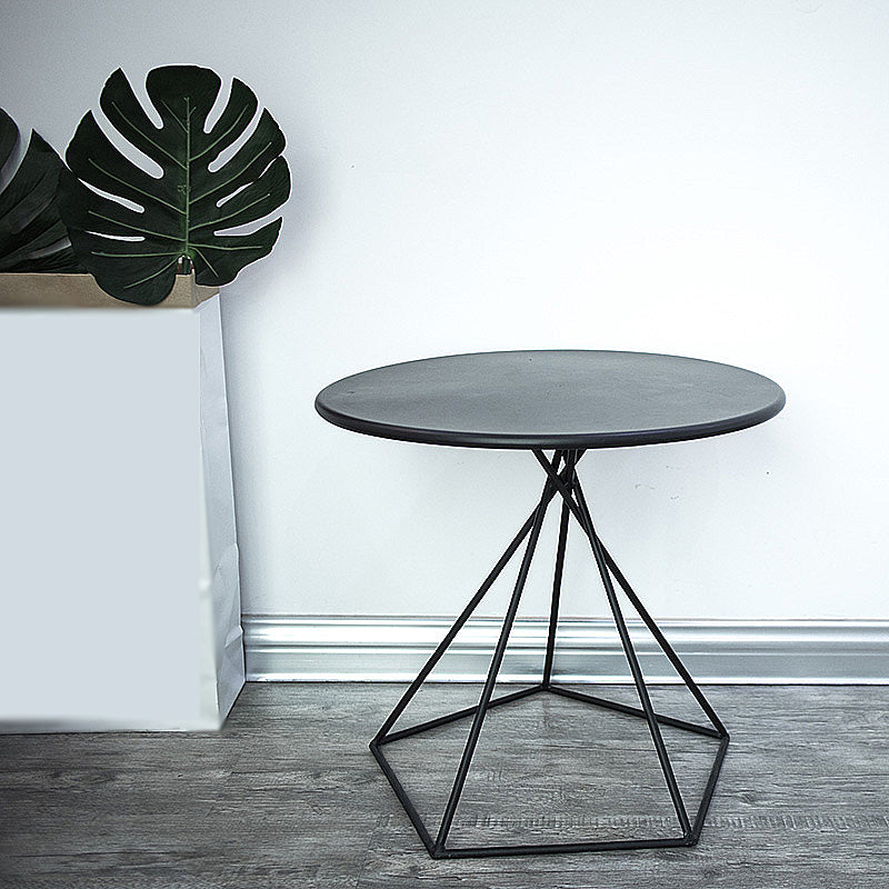 Modern Frame End Table Marble/metal Top Round Side Table for Living Room
