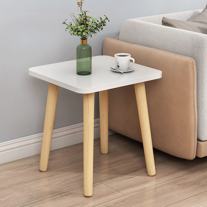 16.5"Tall Square End Table Black/white/brown Wood 4 Legs Side Table