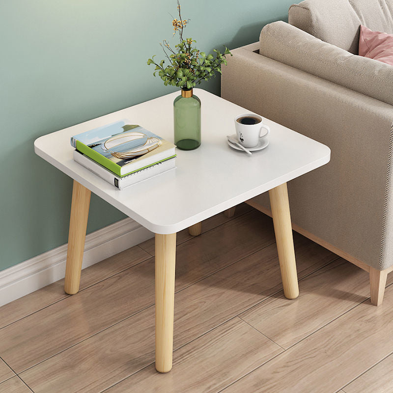 16.5"Tall Square End Table Black/white/brown Wood 4 Legs Side Table