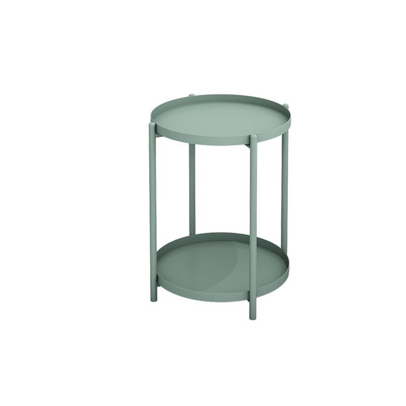 20.4"H Modern Metal Frame Base Solid Color Round Coffee Table End Table