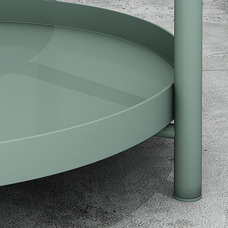 20.4"H Modern Metal Frame Base Solid Color Round Coffee Table End Table