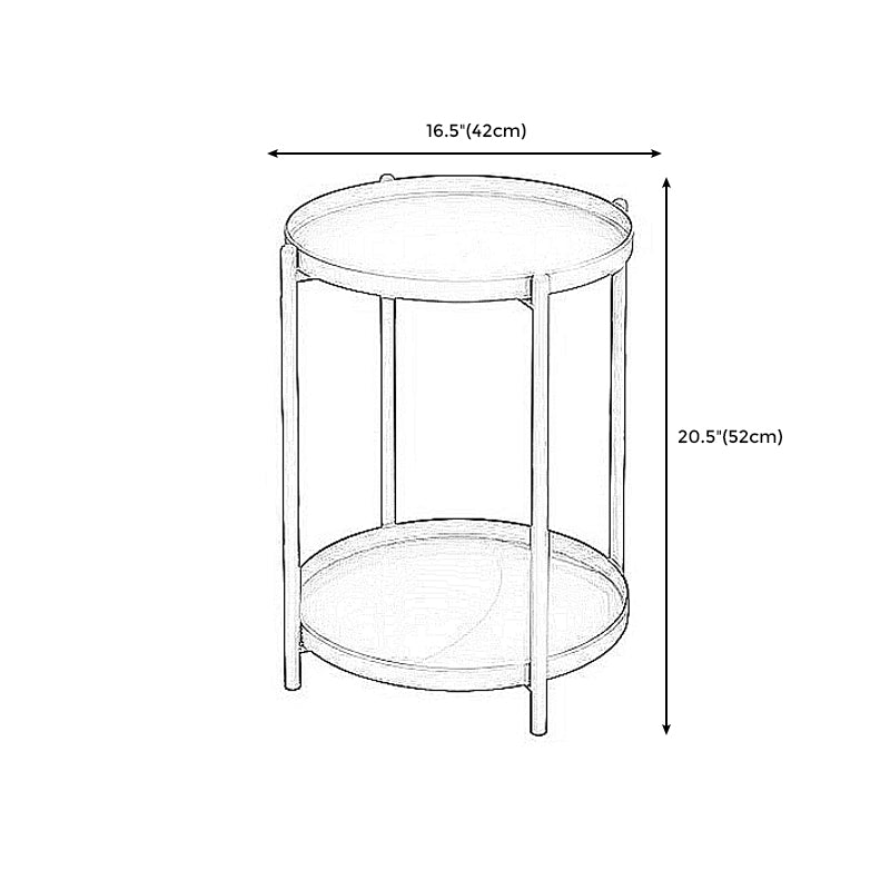 20.4"H Modern Metal Frame Base Solid Color Round Coffee Table End Table