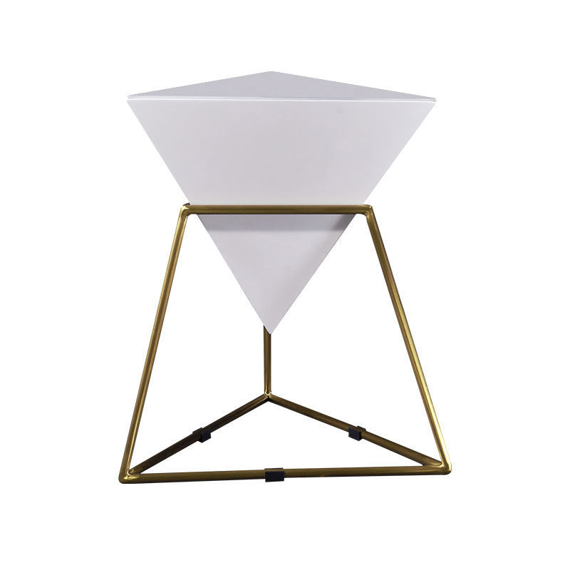 21.6"H Modern Metal Frame Base Solid Color Triangle Coffee Table End Table