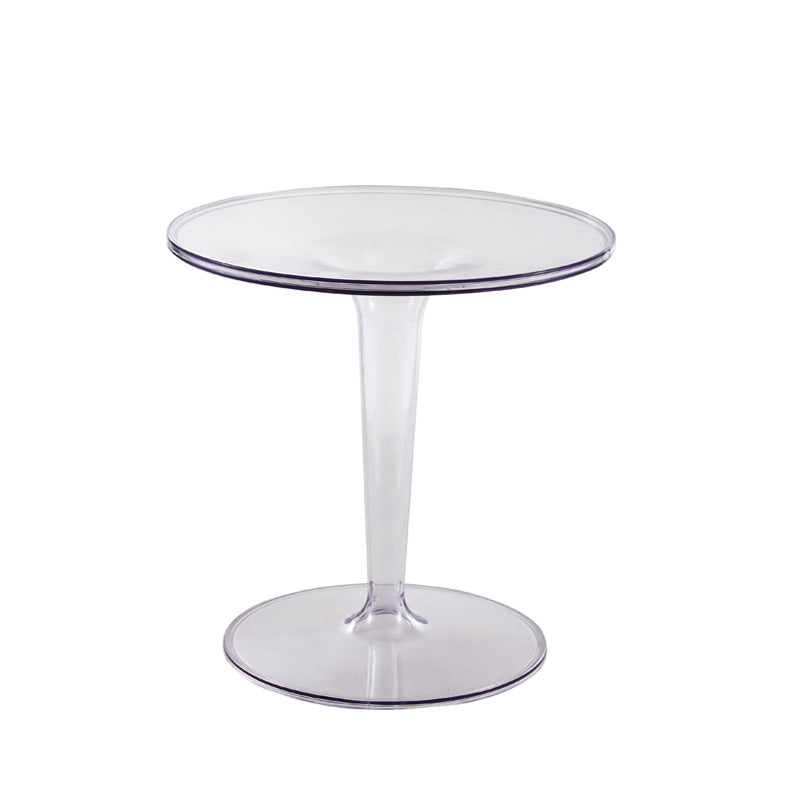18.8"H Modern Single Pedestal Base Solid Color Plastic Round End Table
