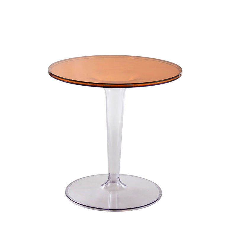 18.8"H Modern Single Pedestal Base Solid Color Plastic Round End Table