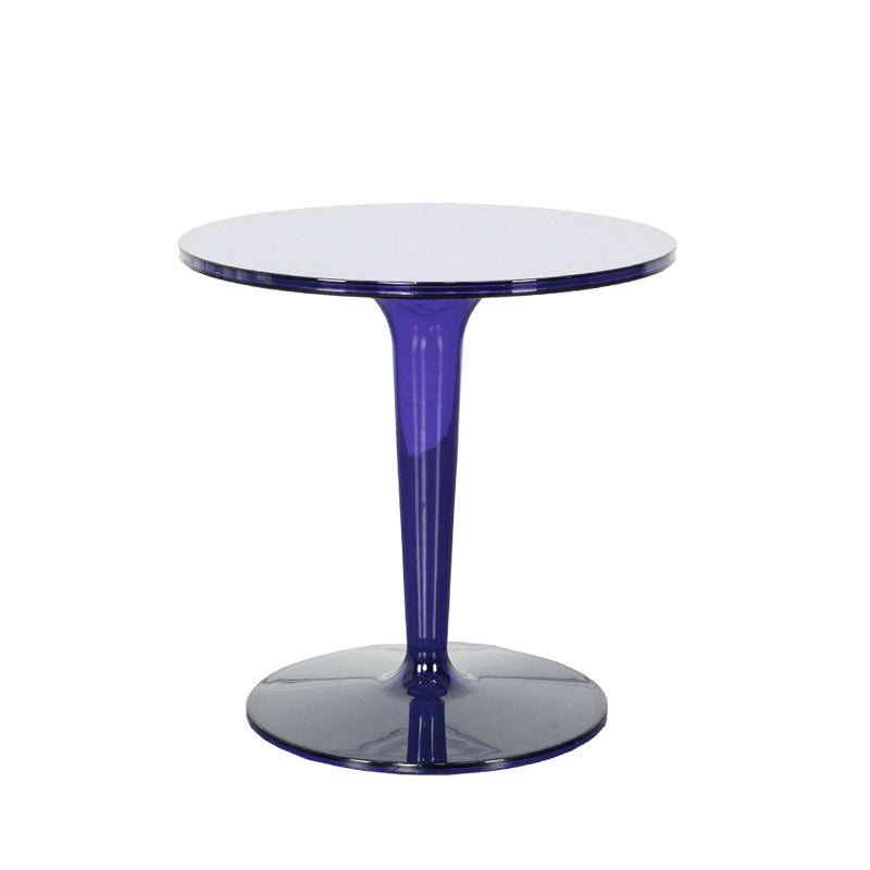 18.8"H Modern Single Pedestal Base Solid Color Plastic Round End Table