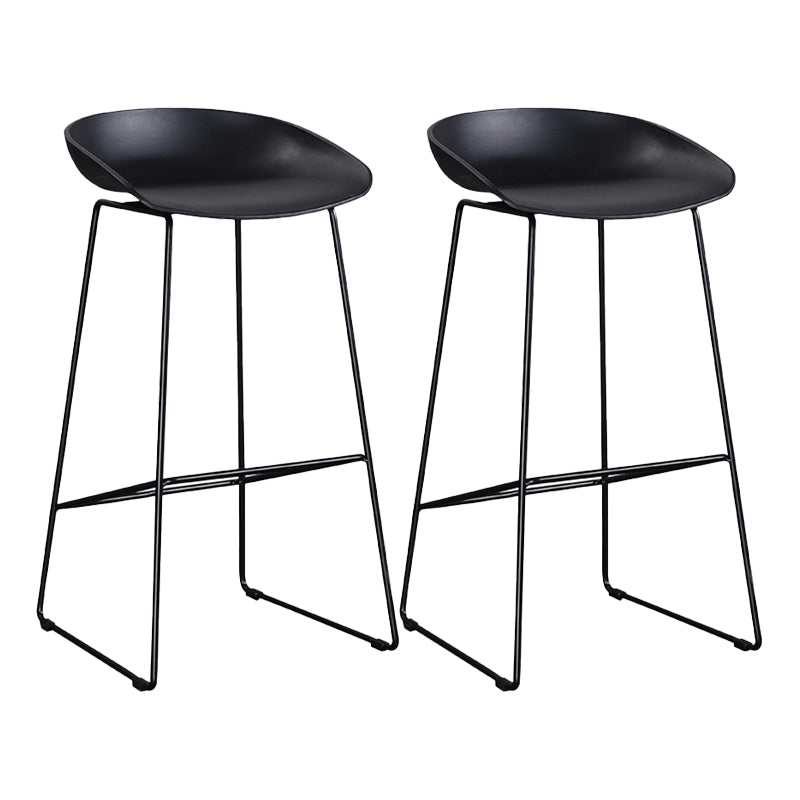 Modern Bar and Counter Stool Low Back Bar and Counter Stool with Sled Base