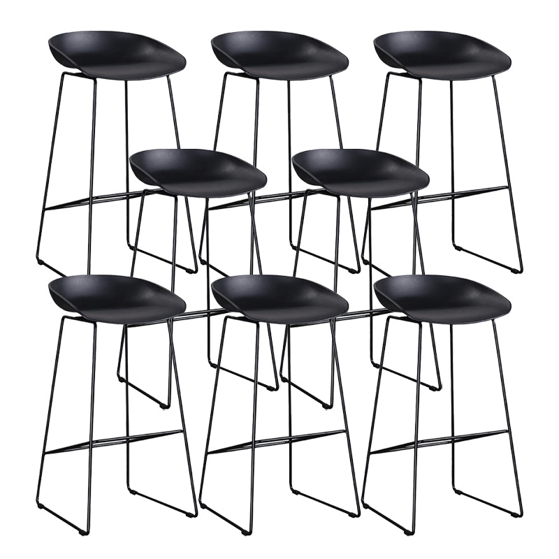 Modern Bar and Counter Stool Low Back Bar and Counter Stool with Sled Base