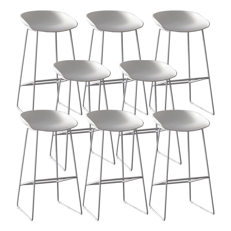 Modern Bar and Counter Stool Low Back Bar and Counter Stool with Sled Base