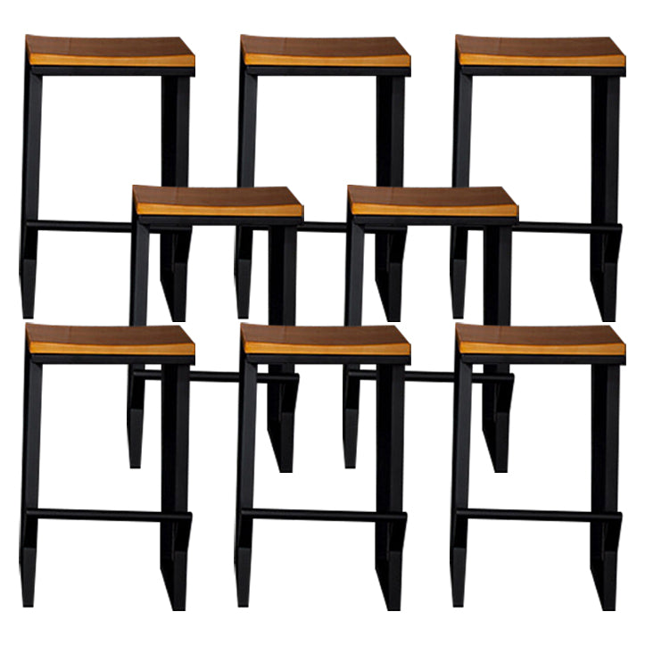 Industrial Square Counter & Bar Stool Metal Natural Counter Height Stool for Cafe