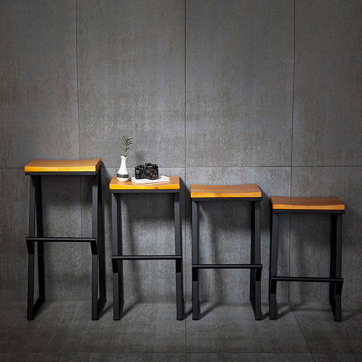 Industrial Square Counter & Bar Stool Metal Natural Counter Height Stool for Cafe